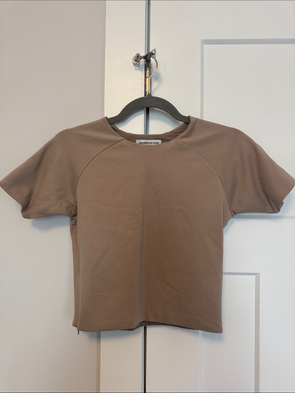 Maniere De Voir Brown Boxy Short Sleeve Top